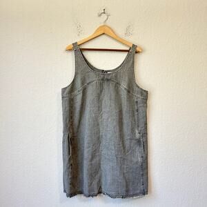 NATURAL LIFE JJ Jumper Dress Gray Denim Sleeveless Mini Frayed NWT